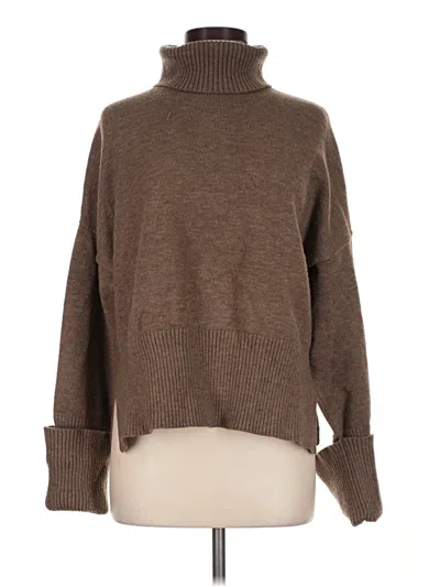 Pre-owned Bershka Turtleneck Sweater In Brown