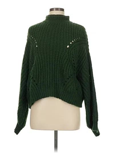 Pre-owned Bershka Turtleneck Sweater In Green