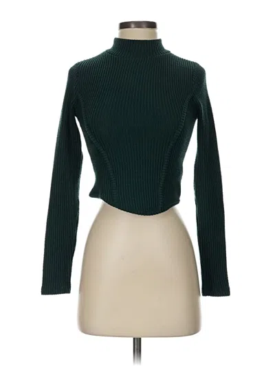 Pre-owned Bershka Turtleneck Sweater In Green