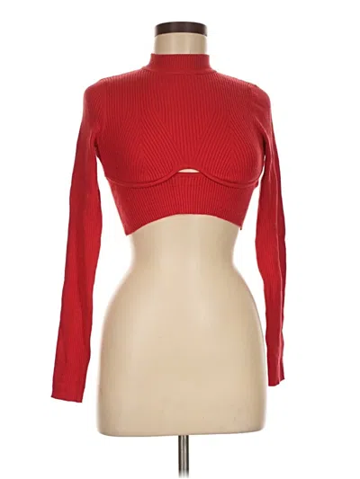Pre-owned Bershka Turtleneck Sweater In Red