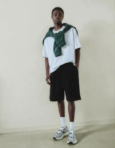 Bershka Twill Bermuda Shorts In Black