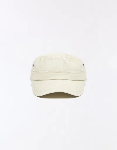 Bershka Twill Cap In White