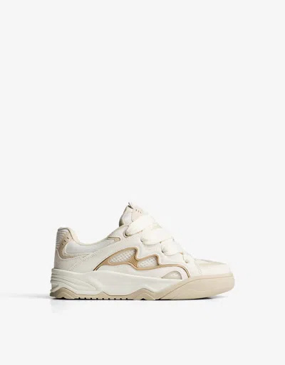 Bershka Voluminous Skate Sneakers In White