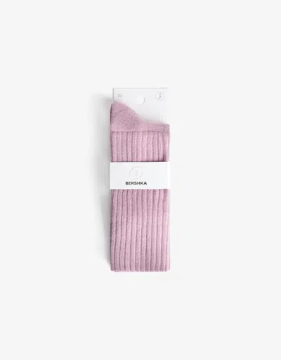 Bershka Warmer Socks In Pink