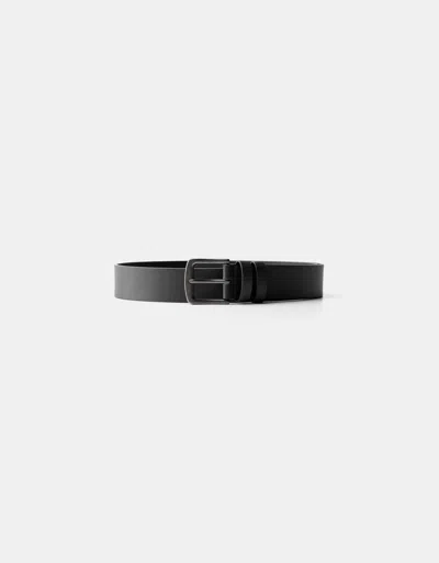 Bershka Wide Leather Effect Belt In Black