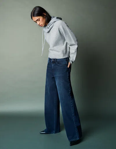 Bershka Wide-leg Jeans In Blue