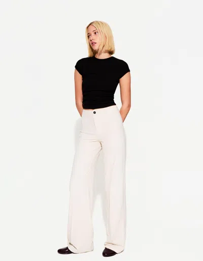 Bershka Wide-leg Pants In Black