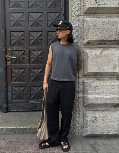 Bershka Wide-leg Pants In Blue