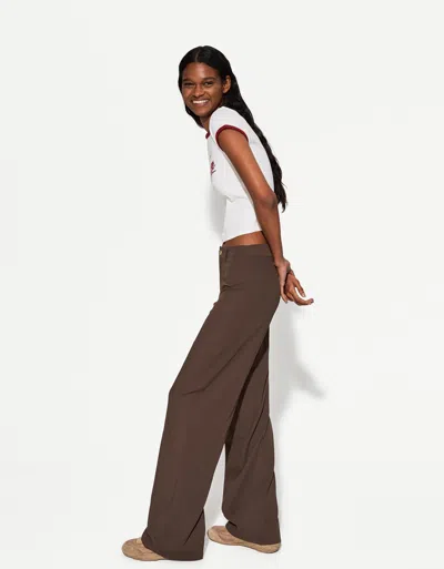 Bershka Wide-leg Pants In Gray