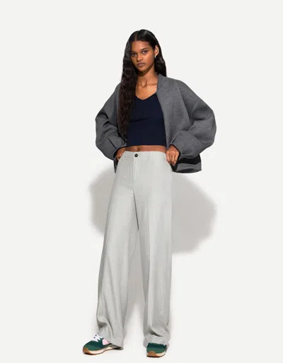 Bershka Wide-leg Pants In Gray