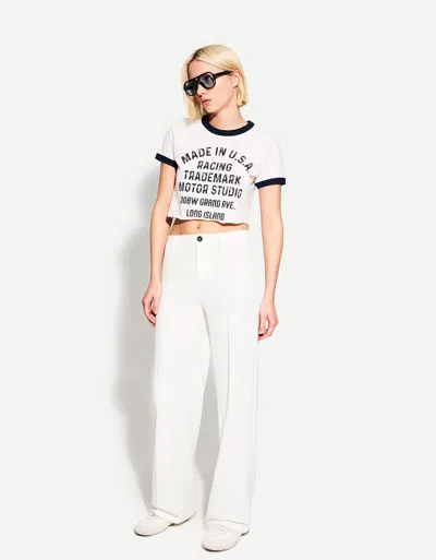 Bershka Wide-leg Pants In Neutral