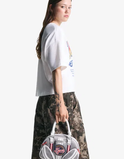 Bershka Wnba Bowling Bag In Gray