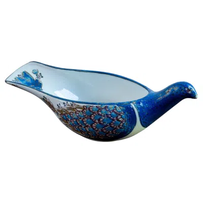 Pre-owned Berte Jessen Faience Bird Dish For Royal Copenhagen, 1970s Denmark In Purple