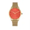 Bertha Quartz Abby Collection Gold And Red Stainless Steel Watch 33mm In Red