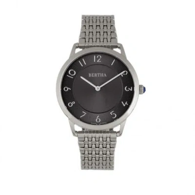 Bertha Abby Swiss Bracelet Watch In Silver/black