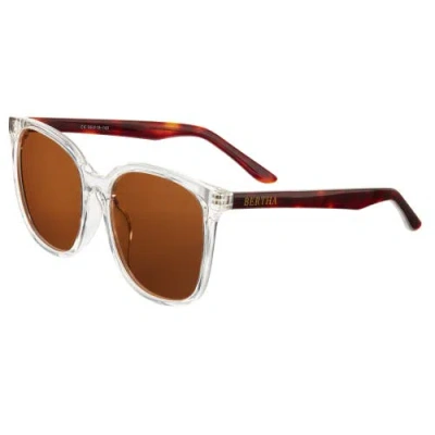 Bertha Avery Polarized Sunglasses In Clear/brown