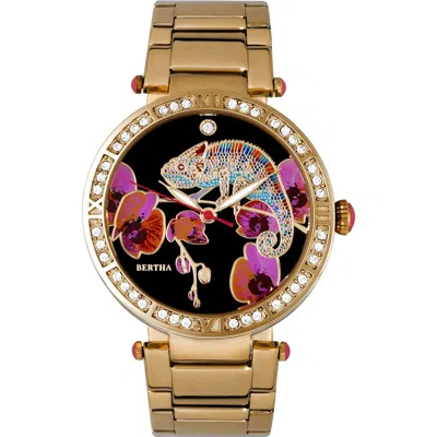 Bertha Camilla Mother-of-pearl Bracelet Watch In Gold
