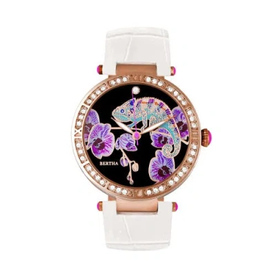 BERTHA BERTHA CAMILLA MOTHER-OF-PEARL LEATHER-BAND WATCH