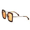 Bertha Ladies Tortoise Square Sunglasses Brsit106-3 In Tortoise