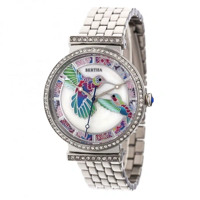 Bertha Emily Crystal Ladies Watch Br7801 In Mother Of Pearl / Multicolor / Silver