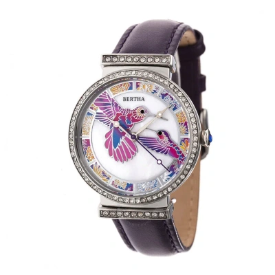 Bertha Emily Crystal Ladies Watch Br7805 In Mop / Multicolor / Purple / Silver