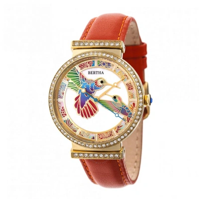 Bertha Emily Crystal Ladies Watch Br7806 In Gold / Gold Tone / Mop / Multicolor / Orange