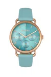 Bertha Gwen Leather-band Watch With Day & Date In Blue