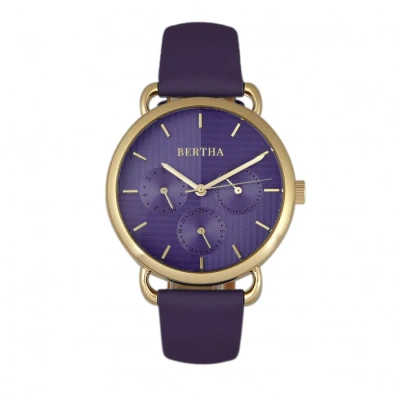 Bertha Gwen Purple Dial Ladies Watch Br8305 In Gold / Gold Tone / Purple