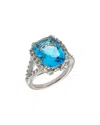 Bertha Juliet 18k Plated Cz Statement Ring In Metallic