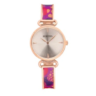 Bertha Katherine Enamel-designed Bracelet Watch In Purple