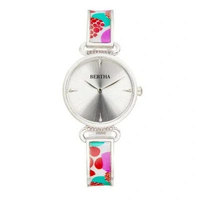 Bertha Katherine Enamel-designed Bracelet Watch In White