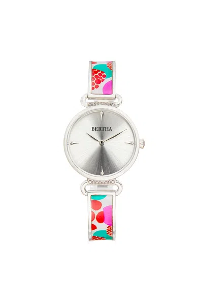 Bertha Katherine Enamel-designed Bracelet Watch In White