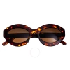 Bertha Ladies Tortoise Oval Sunglasses Brsit100-2 In Brown