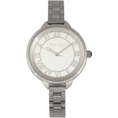 Bertha Madison Sunray Dial Bracelet Watch In Silver