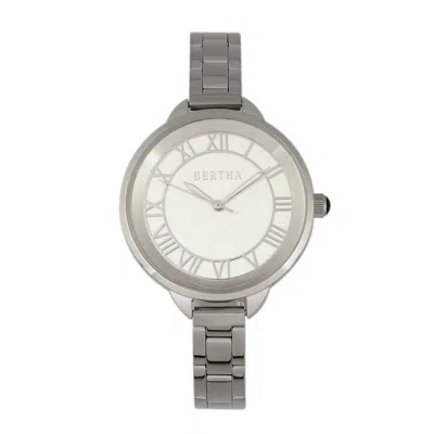 Bertha Madison Sunray Dial Bracelet Watch In Silver