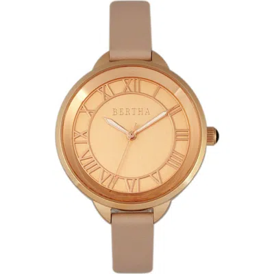 BERTHA BERTHA MADISON SUNRAY DIAL LEATHER-BAND WATCH
