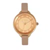 Bertha Madison Sunray Dial Leather-band Watch In Pink
