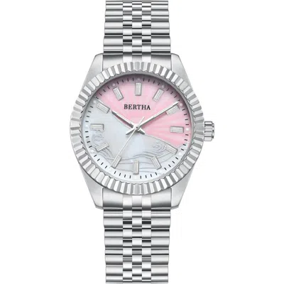 Bertha Marina Ladies Quartz Watch In Silver