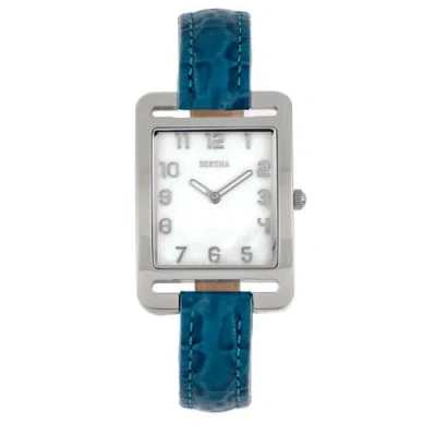 Bertha Marisol Swiss Mop Leather-band Watch In Blue