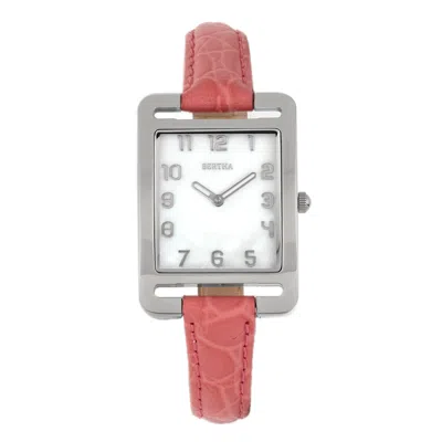 Bertha Marisol Swiss Mop Leather-band Watch In Silver