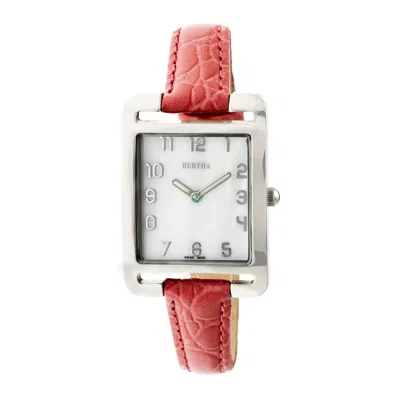 Bertha Marisol White Mother Of Pearl Dial Ladies Watch Br6902 In Red