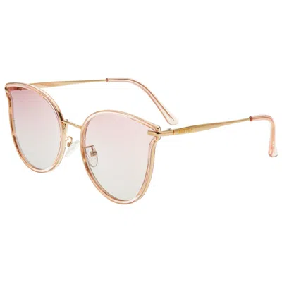 Bertha Moon Polarized Sunglasses In Gold/pink