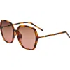 Bertha Ladies Tortoise Square Sunglasses Brsbr055c3 In Pink