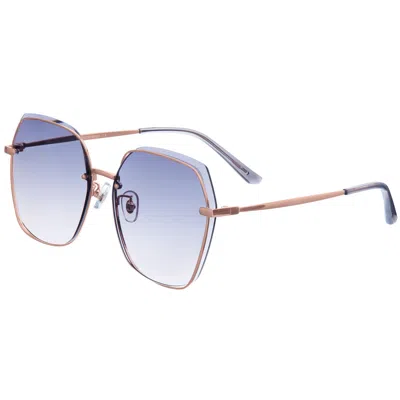 Bertha Renata Sunglasses In Rose Gold/purple