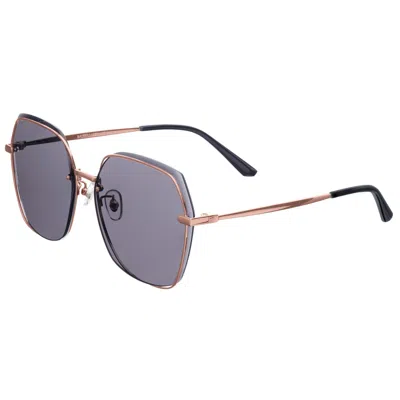 Bertha Renata Sunglasses In Rose Gold/black