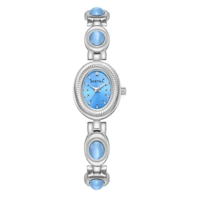 Bertha Rosalie Jade Stone Bracelet Watch In Blue
