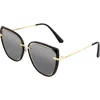 Bertha Rylee Polarized Sunglasses In Black/black