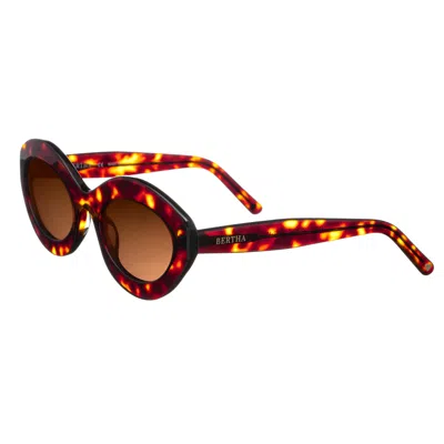Bertha Severine Handmade In Italy Sunglasses In Red