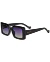Bertha Ladies Black Rectangular Sunglasses Brsbr053c1 In Black