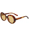 Bertha Ladies Tortoise Oval Sunglasses Brsbr054c5 In Brown